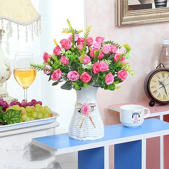 Flori artificiale de Trandafir Bonsai Cu Vaza Pentru Acasă Decorare Camera,Vaza DIY Aranjament de Flori Pentru Eveniment Nunta de Flori Decor