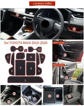 Accesorii auto Non-Alunecare Tampoane Pentru Toyota RAV4 2019 2020 2021 Anti-Alunecare Mat Cauciuc Auto Organizator Interior Usa Slot Mat 12buc