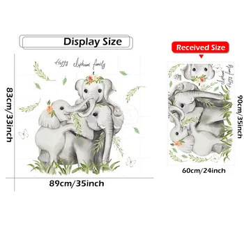 Desene animate Safari Jugle 3 Elefanți Familie Autocolante de Perete pentru Copil Pepinieră Copii, Cameră de Decalcomanii de Perete din PVC Dormitor Decor Acasă PVC Autocolante