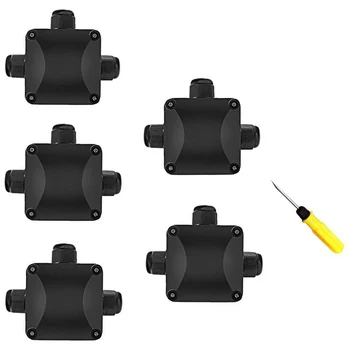 Cutie de joncțiune, 5Pcs rezistent la apa IP68 Conector de Cablu, mai Mari de 3-Way Extern Electrice Cutie de Joncțiune cu diametrul de 5,5 mm-10.2 mm (1 buc
