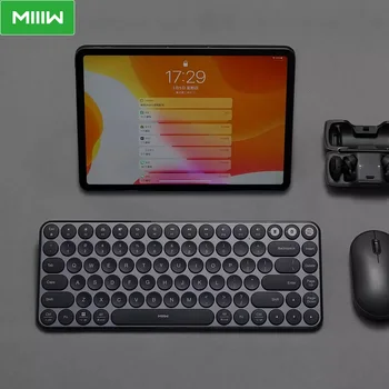 MIIIW Wireless Blutooth Dual-mode Mini Tastatura 85 Cheile de 2.4 GHz, Sistem cu mai Multe Comutare Tastele Colorate de Birou Pentru Calculator Laptop