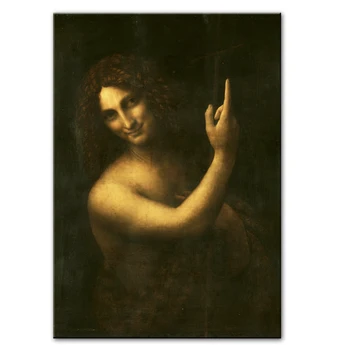 Sfântul Ioan Botezătorul Tablouri Canvas Reproduceri de Leonardo Da Vinci, Celebrul Panza Printuri de Arta de Perete Decor Acasă Imagini de Artă