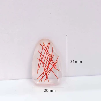Rășină Clar Linia Roșie Neregulate Cabochon Spate Plat Bază Bijuterii Componentă Manual Diy Material 6pcs