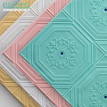 Acoperiș Decor 3D Tapet rezistent la apa Auto-adeziv Acoperiș, Plafon Contact Hârtie Living Decor Tapet Diamant Decalcomanii