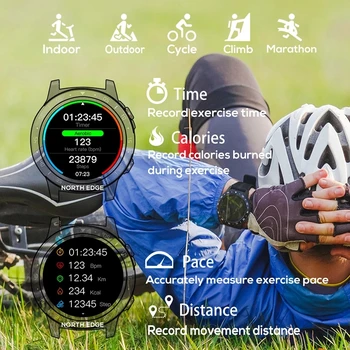 MARGINEA de NORD GPS Inteligent Compass Altitudine Barometrul de Funcționare Ceasuri Sport Bluetooth Telefon Smartphone Pedometru Rata de Inima Ceas