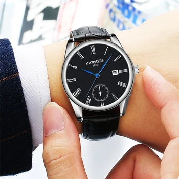 OLMECA Fierbinte de Vânzare de Moda Bărbați și Femei Ceas de Lux, Două Ceasuri de mana rezistent la apa Ceasuri de Curea din Piele Ceas Relogio Masculino