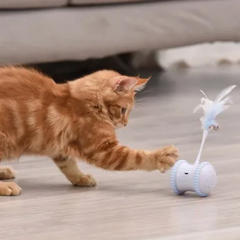 Electronice Animal de casă Pisică Jucărie Inteligentă Automată Cat Teaser cu LED-uri Jante Reîncărcabilă Pisica Amuzant Joc de Încărcare USB