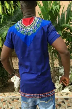 Albastru Dashiki T Camasa Barbati 2018 Brand Nou din Africa de Imprimare 3D Slim Fit Mens T-shirt Casual V Gatului Maneca Scurta Hip Hop Camisetas 3XL