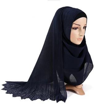 Grele Sifon Hijab Eșarfă Șaluri Mototolită Șal Sifon Zdrobi Cu Laser Tăiat Turbanul Musulman Împachetări Cutat Hijabs Eșarfe