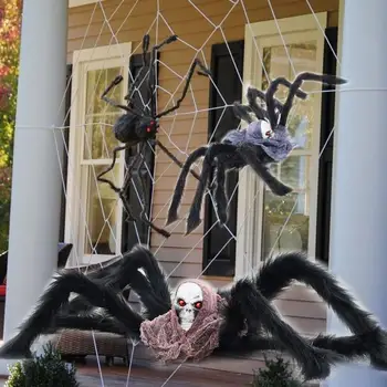 75CM Gadget-uri Amuzante de Simulare Schelet Păianjen de Jucărie Realiste Ochi Roșii Înfricoșător Glumă Noutate Truc Bug-uri False Petrecere de Halloween elemente de Recuzită