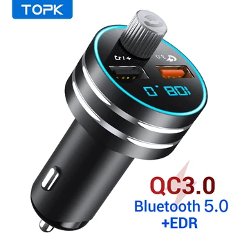 LOCATIE. Incarcator Auto USB Quick Charge 3.0 Dual USB Auto Mobil Încărcător de Telefon cu Bluetooth 5.0 Transmițător FM HandFree MP3 Card