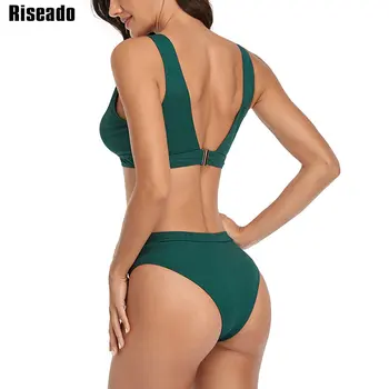 Riseado Sexy Bikini 2021 costume de Baie Costume de baie Femei cu Push-Up Brazilian Bikini V-neck Costum de Baie cu dungi de Plajă, îmbrăcăminte de Vară biquini