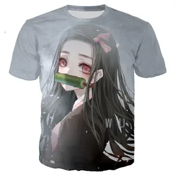 Imprimare 3D Demon Slayer Tricou Kimetsu Nu Yaiba T-shirt Hiphop Tricou/Streetwear Vara Haine Barbati 2020 Supradimensionate 5XL SUS