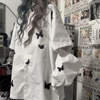 Cămașă cu mâneci lungi de sus în 2020 tricou vrac toamna fluture de imprimare stil Harajuku cu mâneci lungi design detașabil camasa cu maneci sus