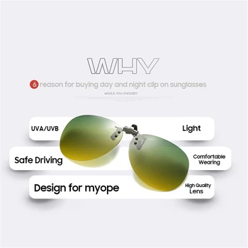 VIVIBEE Zi și Noapte Clip pe Polarizat ochelari de Soare Barbati Verde Galben Lentile de Conducere a Aviației Clipuri Ochelari de Soare Femei Oculos