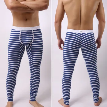 Brand De Moda Cross Stripe Bumbac Bărbat Sexy Husă Lounge Pantaloni Gay Termică Dormit, Pijama Jambiere 2017 Nou Marimea S M L