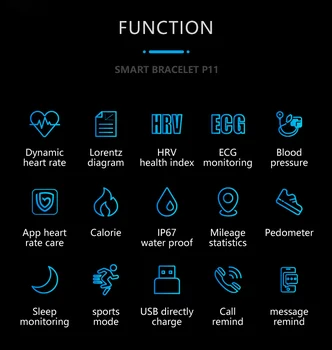 P11 Smartwatch 2020 HRV ECG Ritm Cardiac tensiunea Arterială Inteligent Brățară Fitness Tracker Bratara Ceas Sport pentru IOS xiaomi, huawei
