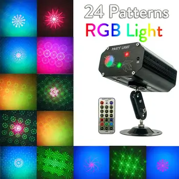 24 de Modele Mini cu LED-uri RGB cu Laser lumina Reflectoarelor DJ Disco LED Etapă Efect de Lumină Bar, KTV Petrecere Proiector Lampa Club de Dans Washlight
