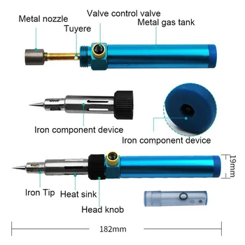 Multi-funcție Reglabilă de Temperatură a Gazelor de Lipit cu Acumulator de Sudare Pen Arzător Butan Tortă de Fier de Lipit Pistol de Aer Cald