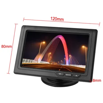 4.3 Inch Monitor Auto TFT LCD, 480 x 272 16:9 Ecran 2 Modul de Intrare Video Pentru Vizualizare Spate Backup Inversa aparat de Fotografiat