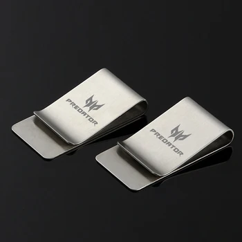 100x Personalizate Logo-ul Gravat de Argint din Oțel Inoxidabil Subțire Bani Clip Portofel Personalizat Titularul Cardului de Credit, Numerar Suport Clip Pentru Barbati