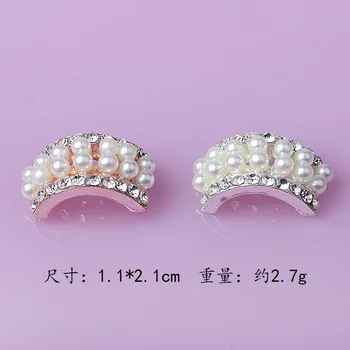 50pcs/lot 12*21mm farmec perla din aliaj accesorii articole pentru acoperirea capului DIY accesorii Pearl arc arc accesorii DIY handemade