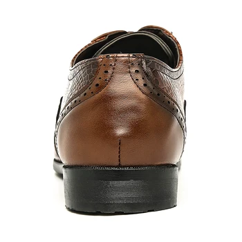 GLAZOV Toamna Iarna Mens Pantofi Rochie din Piele Catarama Dantelă de Nunta Bocanc Formale Oxfords de Afaceri Office Shoes pentru Barbati