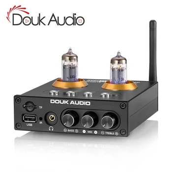 Douk Audio Bluetooth Mini 5.0 Vacuum Tube Preamp HiFi Audio Stereo Receptor USB Music Player Amplificator pentru Căști Card TF