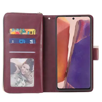 Pentru Samsung Galaxy A01 A11 A21 A21S A31 A41 A51 A71 Fermoar Portofel din Piele de Caz Slot pentru Card de Suport Flip Cover Telefon Mobil Sac