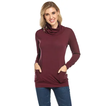 2020 Femei gramada gât tricot jos T jumper cu culoarea și dimensiunea guler înalt silm maneca lunga casual jos