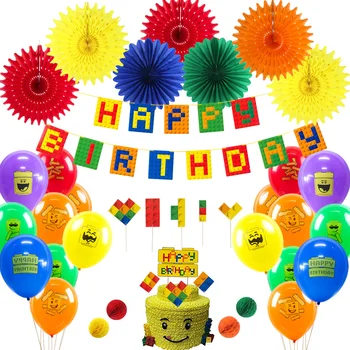 Petrecere De Aniversare Pentru Copii, Decoratiuni Baloane Din Latex Happy Birthday Banner Cupcake Toppers Fani Hârtie Fagure De Miere Mingea Consumabile Partid