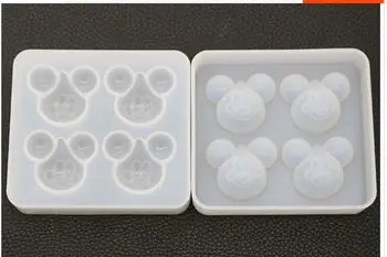 4 gaura de Cristal Epoxidice Mickey mucegai Silicon Manual Oglinda Rășină DIY Aromoterapie Gips Mucegai tavă cub de gheata instrument de bucatarie