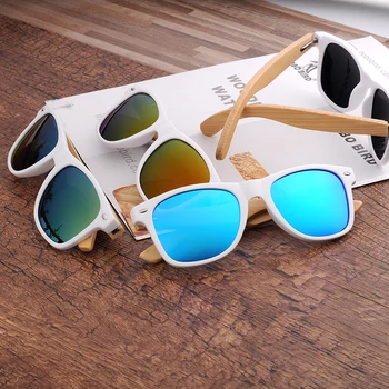 BOBO PASĂRE Manual Polarizat ochelari de Soare 2020 Noua Moda pentru Femei ochelari de soare Picioarele Bambus Colorate Ochelari de Cutie de Lemn Cadou Oculos De Sol