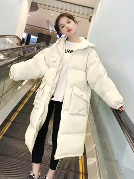 Femei Haina de Iarna Lunga 2020 Nouă Femei Ins Gros în Jos Căptușit Sacou Stil coreean Liber Mid-lungime Geaca de Iarna Valul Plus Dimensiune