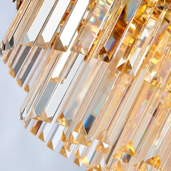 De lux Moderne Candelabru de Iluminat Pentru Sala de Mese Dreptunghi de Aur Lămpi de Cristal Mare Insula de Bucatarie LED-uri Cristal-Corpuri de iluminat