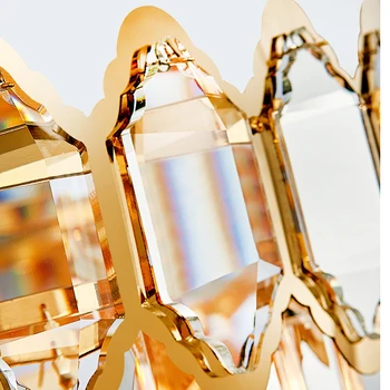 De lux Moderne Candelabru de Iluminat Pentru Sala de Mese Dreptunghi de Aur Lămpi de Cristal Mare Insula de Bucatarie LED-uri Cristal-Corpuri de iluminat