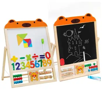 Nouă din Lemn pentru Copii de Învățare de Desen Bord de Educație Timpurie, de Învățământ Jucării Magnetice față-verso Placa de Desen Tablă