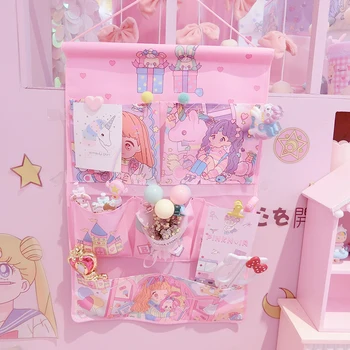 Desene animate Sailor Moon Sac de Cosmetice de Make Up Bag Sailor Moon pungi de Depozitare Prelungită Non-țesute Tesatura de Perete Agățat Saci de Organizator