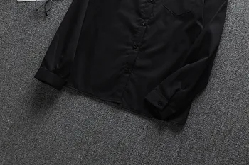 Negru de Bumbac Japonez Școală de Fete Rochie Top Femei și Bărbați de Mari Dimensiuni XS-5XL Uniforme Școlare Maneca Lunga Tricou Negru Uniformă de Lucru