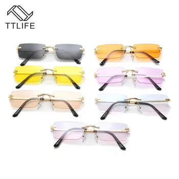 TTLIFE Mic Dreptunghi ochelari de Soare Femei fără ramă Pătrată Ochelari de Soare Pentru Femei de Vară 2020 Stil de sex Feminin UV400 Gafas De Sol