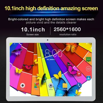 KT107 Gaură Rotundă Tableta 10.1 Inch Ecran Mare, Android Versiunea 8.10 Moda Comprimat Portabil 8G+64G Comprimat Alb Alb UE Plug