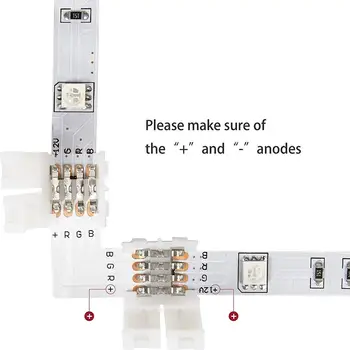 LED Conector Pentru conectarea colț în unghi drept 5050 4-pin Benzi cu LED-uri Kit cu Conector în Formă de T L-Conectori în Formă de Benzi
