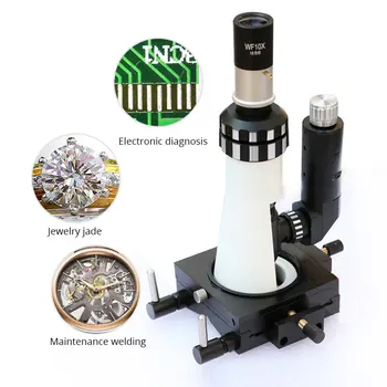 Portabil Zoom, Microscop Metalografic 100X-400X Portabile Iluminate cu LED Microscopio Includ Cutie de Aluminiu cu Bază Magnetică