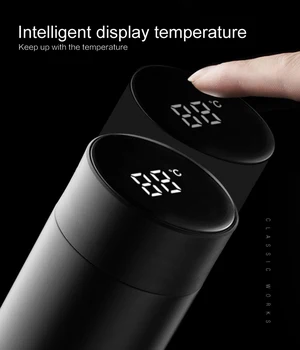 2020 Noua Moda Inteligent Cana de Afișare a Temperaturii de Apă din Oțel Inoxidabil Termică de Sticlă, Cu Ecran LCD Tactil rezistent la apa Cadou Cana