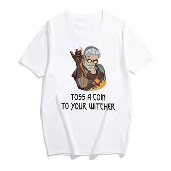 2020 Arunca O Monedă La Witcher Tricou Amuzant Graphic Tee Rece T-shirt