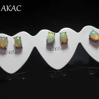 2pairs AKAC approx3-4*5-6mm naturale curcubeu opal cercei stud pentru femei cercei trimite aleatoriu