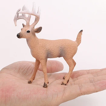 6pcs Realist Cerbul cu Coada Albă Familie Figurine,Cerb Jucării Figura Toppers Tort Colector de Decor din Plastic Model Cadou
