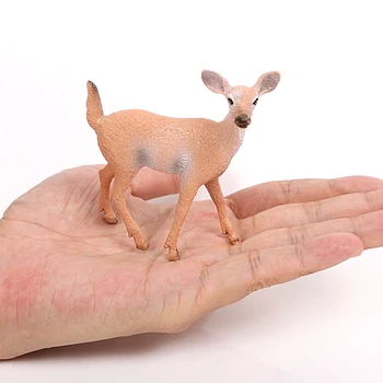 6pcs Realist Cerbul cu Coada Albă Familie Figurine,Cerb Jucării Figura Toppers Tort Colector de Decor din Plastic Model Cadou