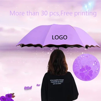 Umbrela floare cu apă Ondulat partea parasolar umbrela Anti-UV de Protecție logo-ul de imprimare de publicitate tous femeie cu umbrelă de soare
