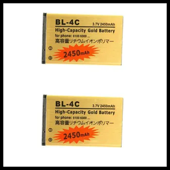 2 buc/lot Mare Capacitate de Aur BL-4C telefon Mobil Baterie pentru Nokia 6300 6100 6260 6125 6136S Baterie 4C